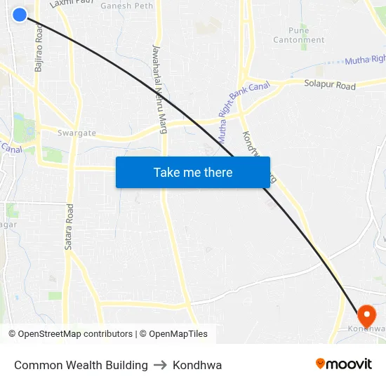 Common Wealth Building to Kondhwa map