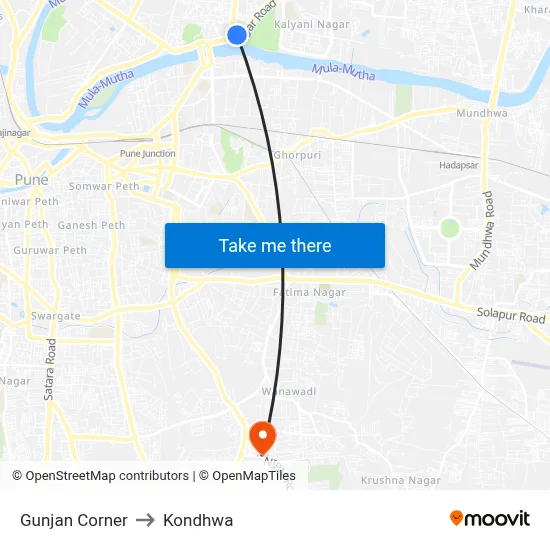 Gunjan Corner to Kondhwa map