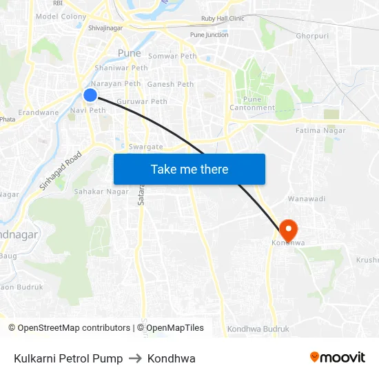 Kulkarni Petrol Pump to Kondhwa map