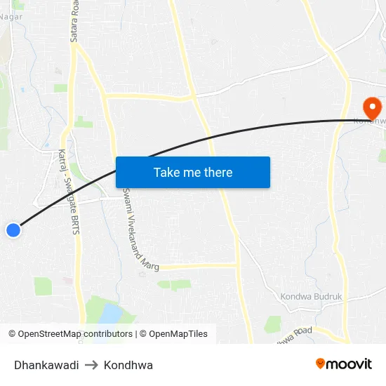 Dhankawadi to Kondhwa map