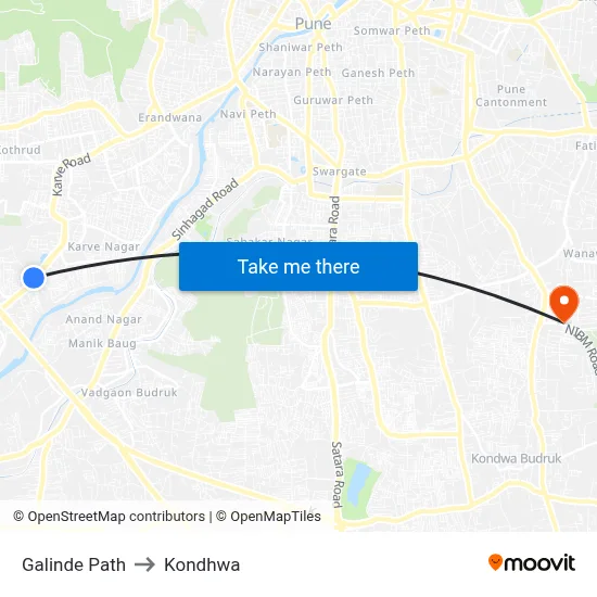 Galinde Path to Kondhwa map