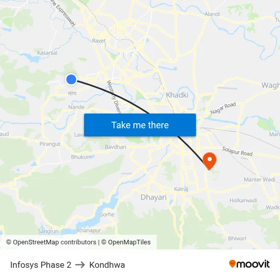 Infosys Phase 2 to Kondhwa map