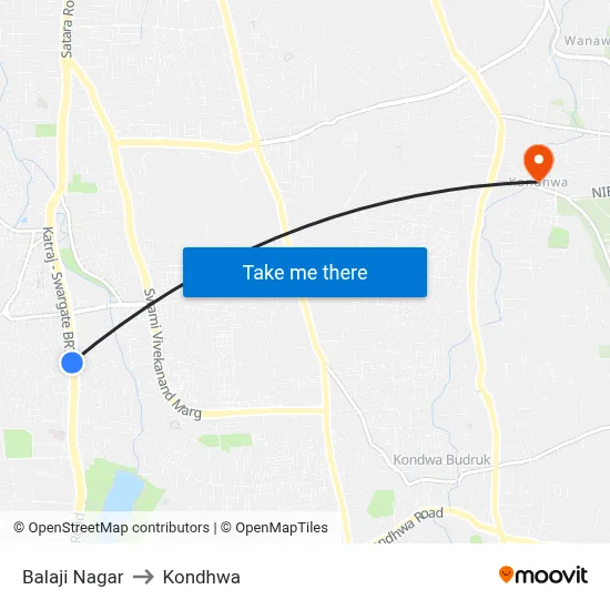 Balaji Nagar to Kondhwa map