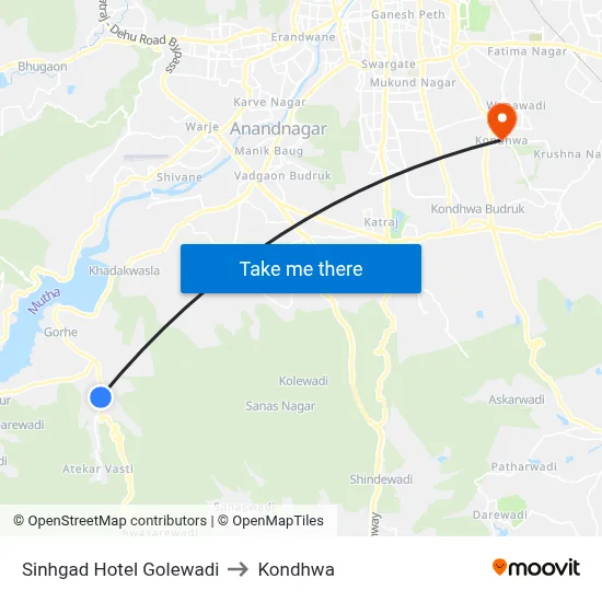 Sinhgad Hotel Golewadi to Kondhwa map