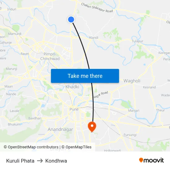 Kuruli Phata to Kondhwa map