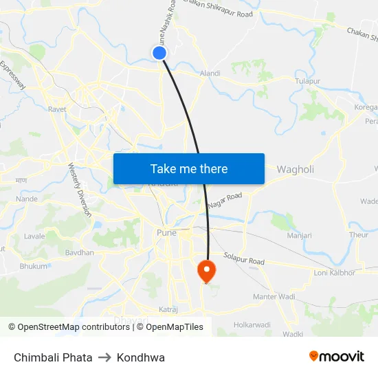 Chimbali Phata to Kondhwa map