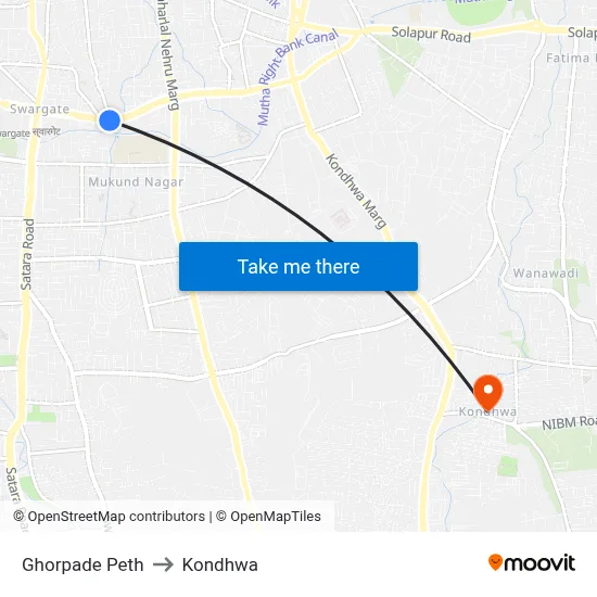 Ghorpade Peth to Kondhwa map