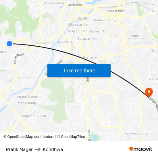 Pratik Nagar to Kondhwa map
