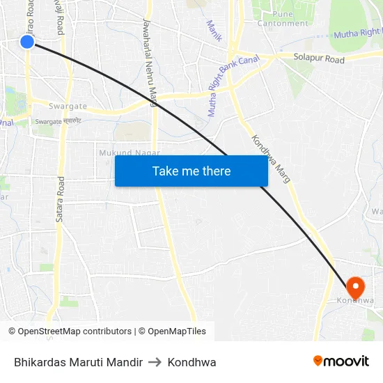 Bhikardas Maruti Mandir to Kondhwa map