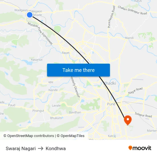 Swaraj Nagari to Kondhwa map