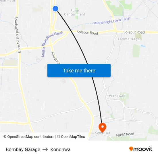 Bombay Garage to Kondhwa map
