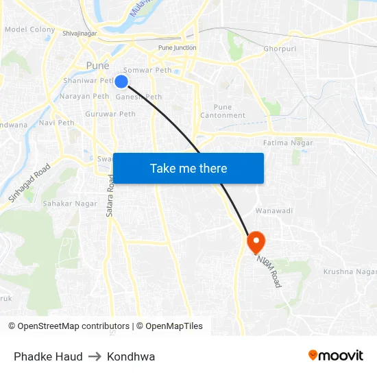 Phadke Haud to Kondhwa map