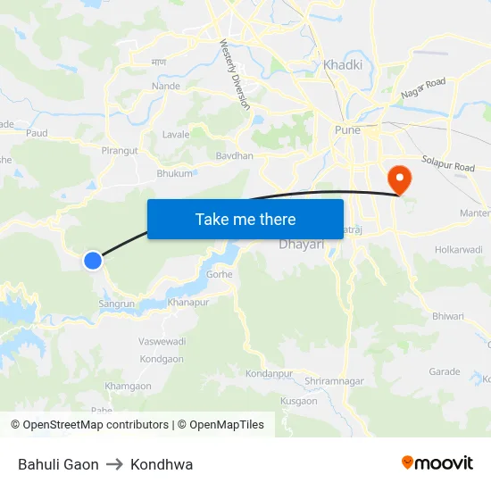 Bahuli Gaon to Kondhwa map