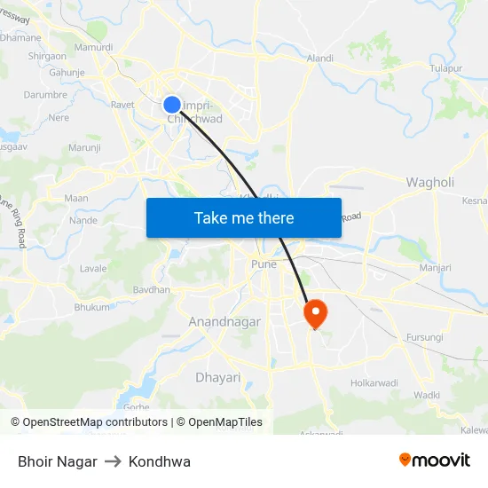 Bhoir Nagar to Kondhwa map