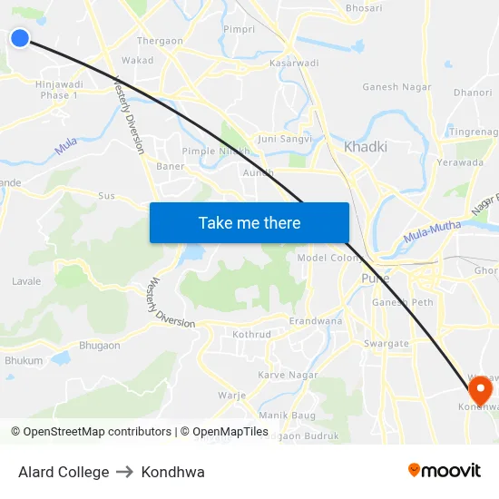Alard College to Kondhwa map