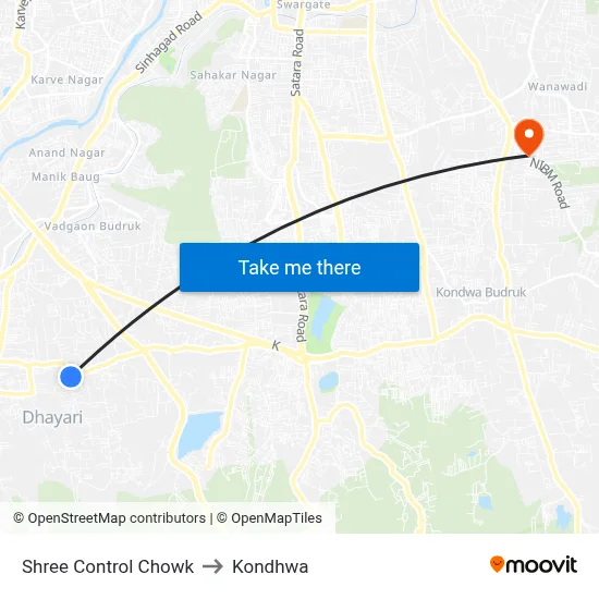 Shree Control Chowk to Kondhwa map