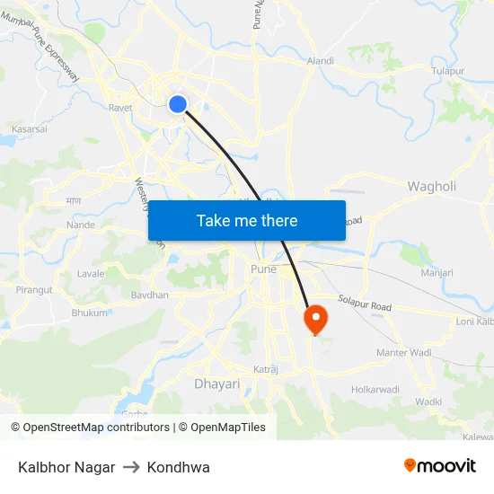 Kalbhor Nagar to Kondhwa map