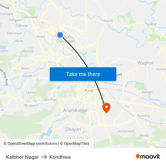 Kalbhor Nagar to Kondhwa map