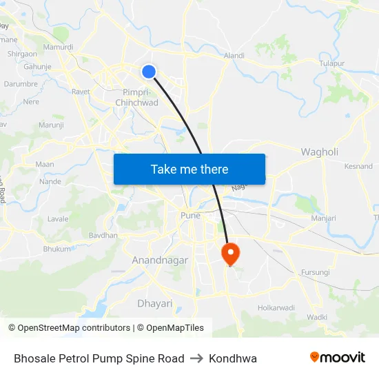 Bhosale Petrol Pump Spine Road to Kondhwa map