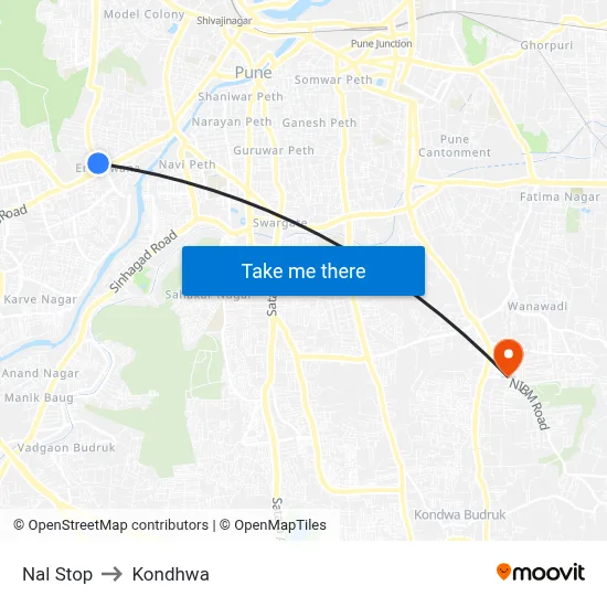 Nal Stop to Kondhwa map