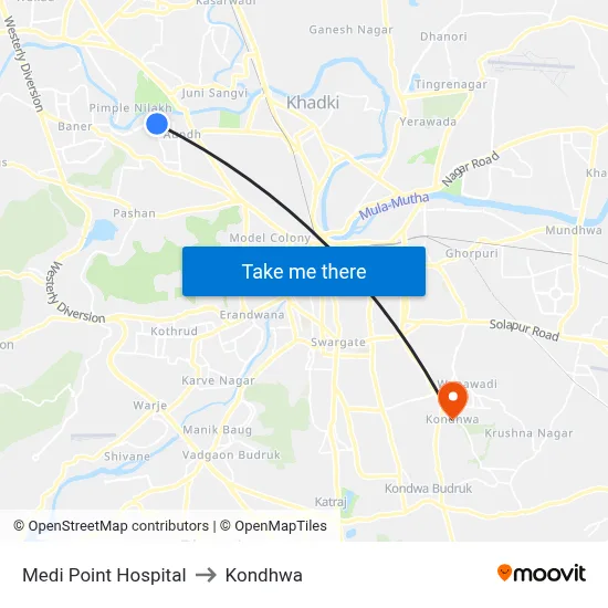 Medi Point Hospital to Kondhwa map