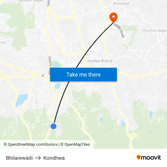 Bhilarewadi to Kondhwa map