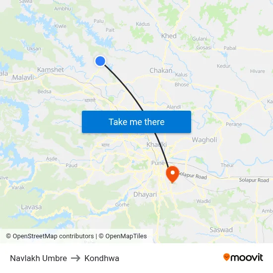 Navlakh Umbre to Kondhwa map