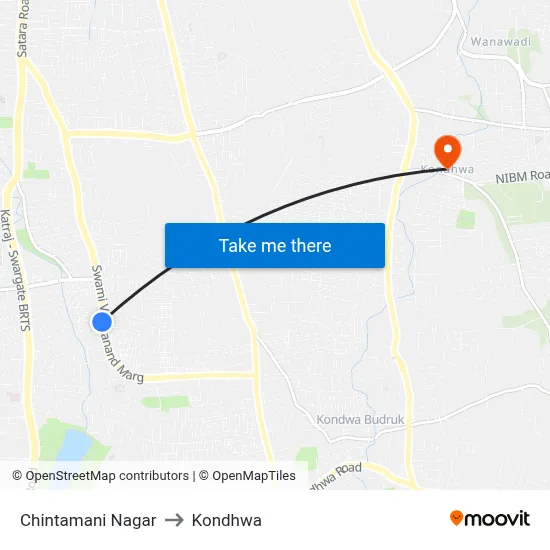 Chintamani Nagar to Kondhwa map