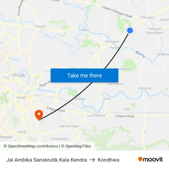 Jai Ambika Sanskrutik Kala Kendra to Kondhwa map