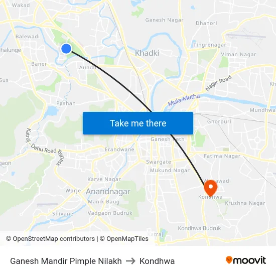 Ganesh Mandir Pimple Nilakh to Kondhwa map