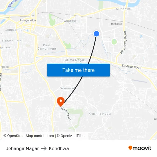 Jehangir Nagar to Kondhwa map