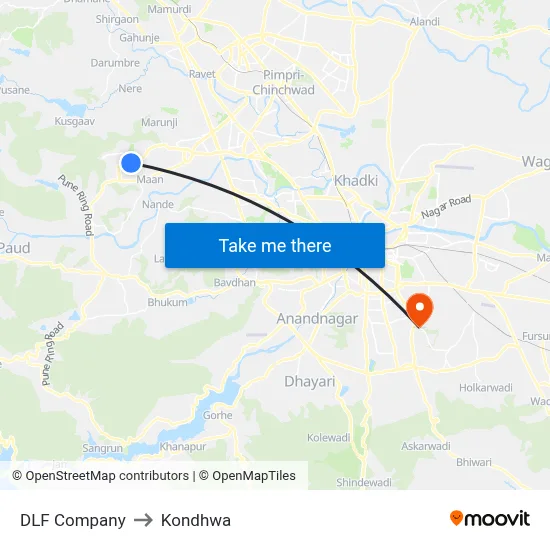 DLF Company to Kondhwa map