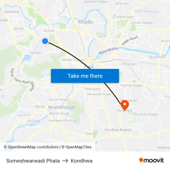 Someshwarwadi Phata to Kondhwa map