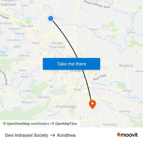 Devi Indrayani Society to Kondhwa map