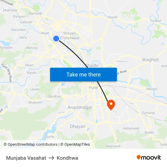 Munjaba Vasahat to Kondhwa map