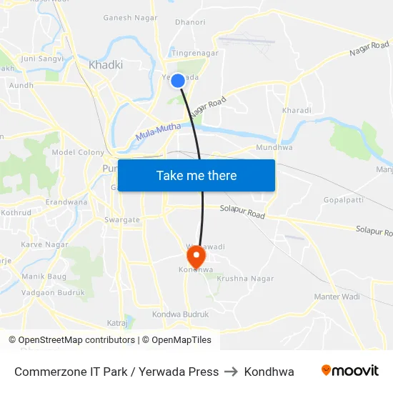 Commerzone IT Park / Yerwada Press to Kondhwa map