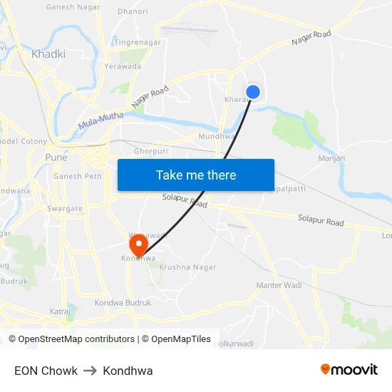 EON Chowk to Kondhwa map