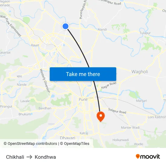 Chikhali to Kondhwa map