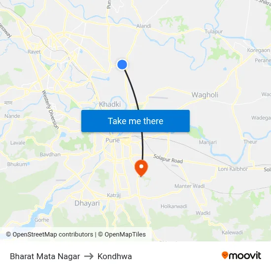Bharat Mata Nagar to Kondhwa map