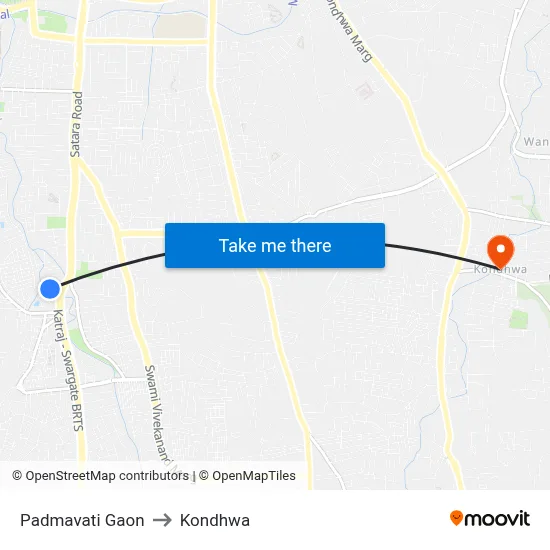 Padmavati Gaon to Kondhwa map