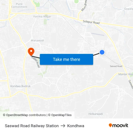 Saswad Road Railway Station to Kondhwa map