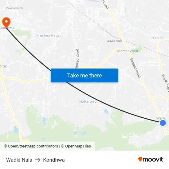 Wadki Nala to Kondhwa map