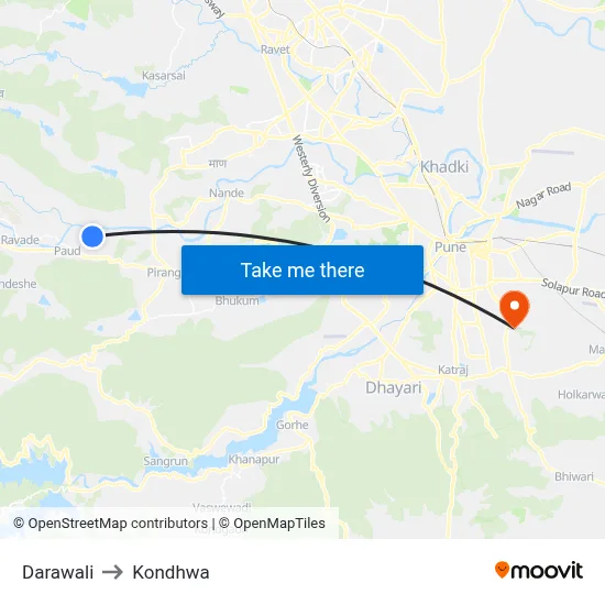 Darawali to Kondhwa map