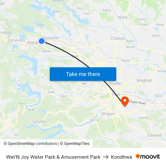 Wet’N Joy Water Park & Amusement Park to Kondhwa map