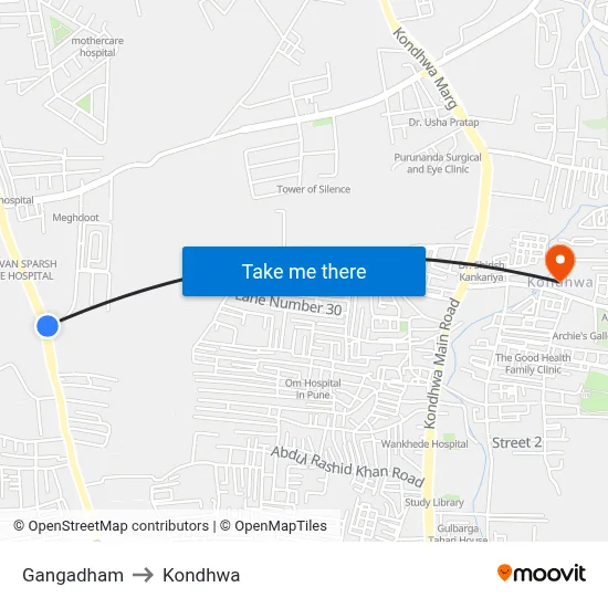 Gangadham to Kondhwa map