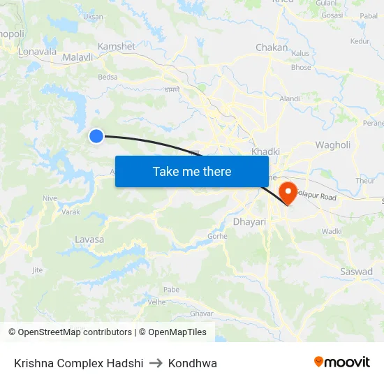 Krishna Complex Hadshi to Kondhwa map