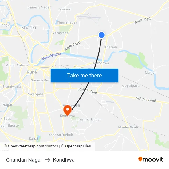 Chandan Nagar to Kondhwa map