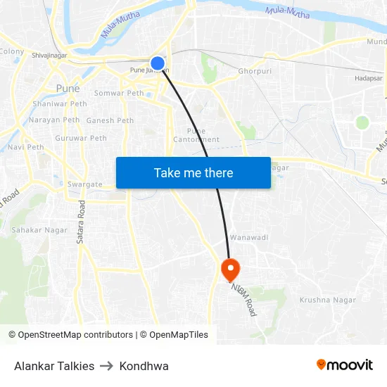 Alankar Talkies to Kondhwa map