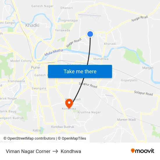 Viman Nagar Corner to Kondhwa map