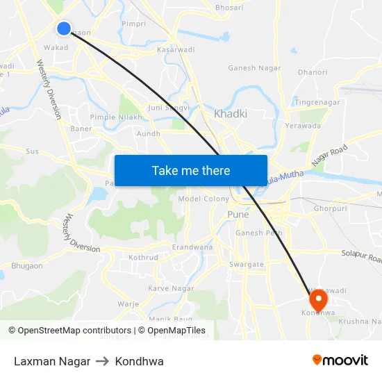 Laxman Nagar to Kondhwa map